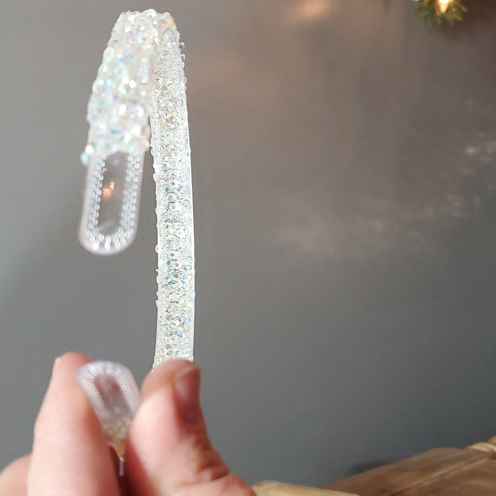 New boutique handmade rhinestone glitter flexible plastic headband - Picture 5 of 5